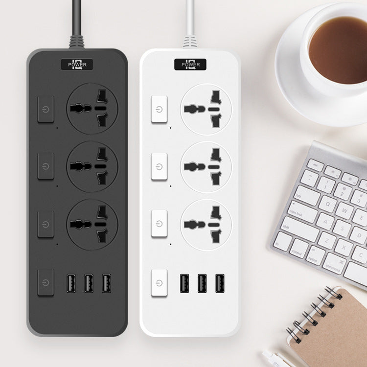 Chinese Multi-Outlet Power Strip with UK Plug and USB Ports